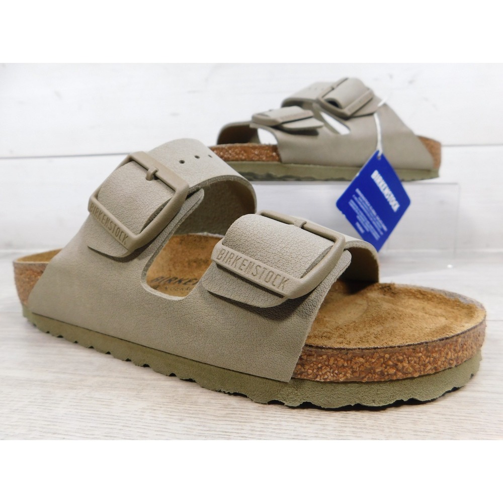 Birkenstock Arizona Stone Birkibuc Leather Soft Footbed Sandals Size EU 37 US 6